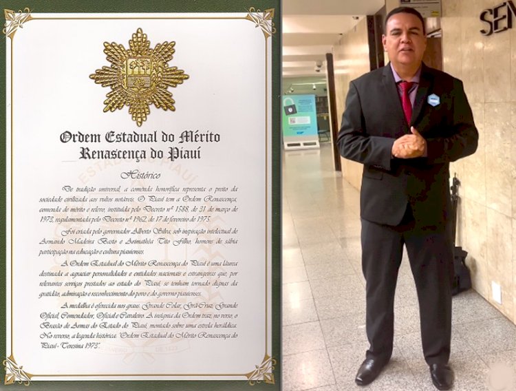 Vice-prefeito Rogério Castro receberá do governador Rafael Fonteles “Medalha de Ordem Estadual do Mérito Renascença do Piauí”