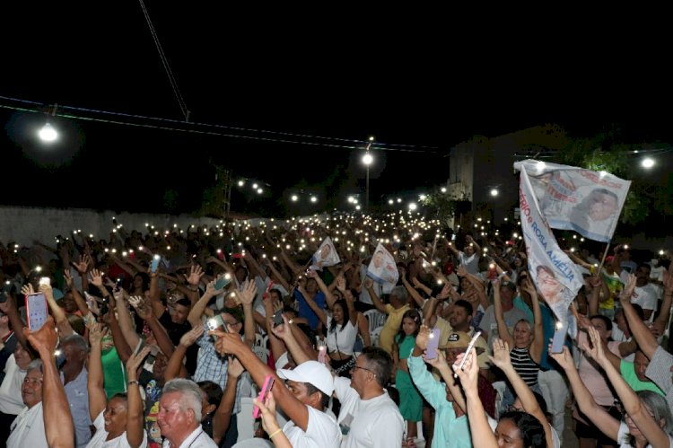 Encontro de amigos e apoiadores de Rogério Castro e Rosa Amélia reúne mais de 4 mil pessoas no bairro Santa Luzia