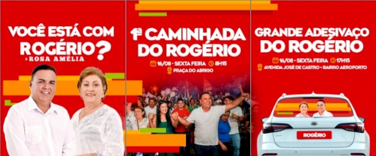 Coligação “O Time do Povo” representada por Rogério e Rosa Amélia farão Bandeiraço e inauguração do Comitê de Campanha hoje (16)